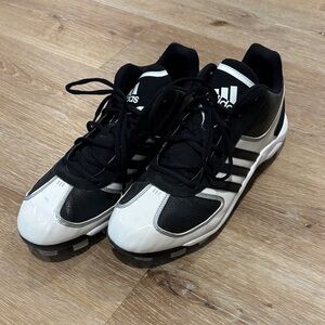 Adidas Men's Black and White Baseball Cleats